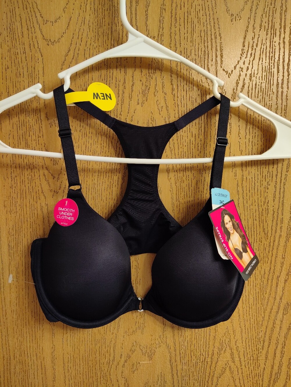 Lily of France Black Smooth Push-Up Racerback Bra